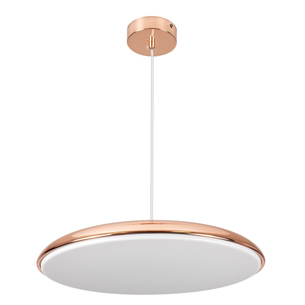 GLOBOSTAR® BARON 61256 Μοντέρνο Κρεμαστό Φωτιστικό Οροφής LED 24W 2880lm 120° AC 220-240V IP20 Ρυθμιζόμενο Λευκό CCT με On/Off 2700K/4500K/6000K - Lumileds SMD Chip - Ροζ Χρυσό - Μ40 x Π40 x Υ10cm - 3 Χρόνια Εγγύηση