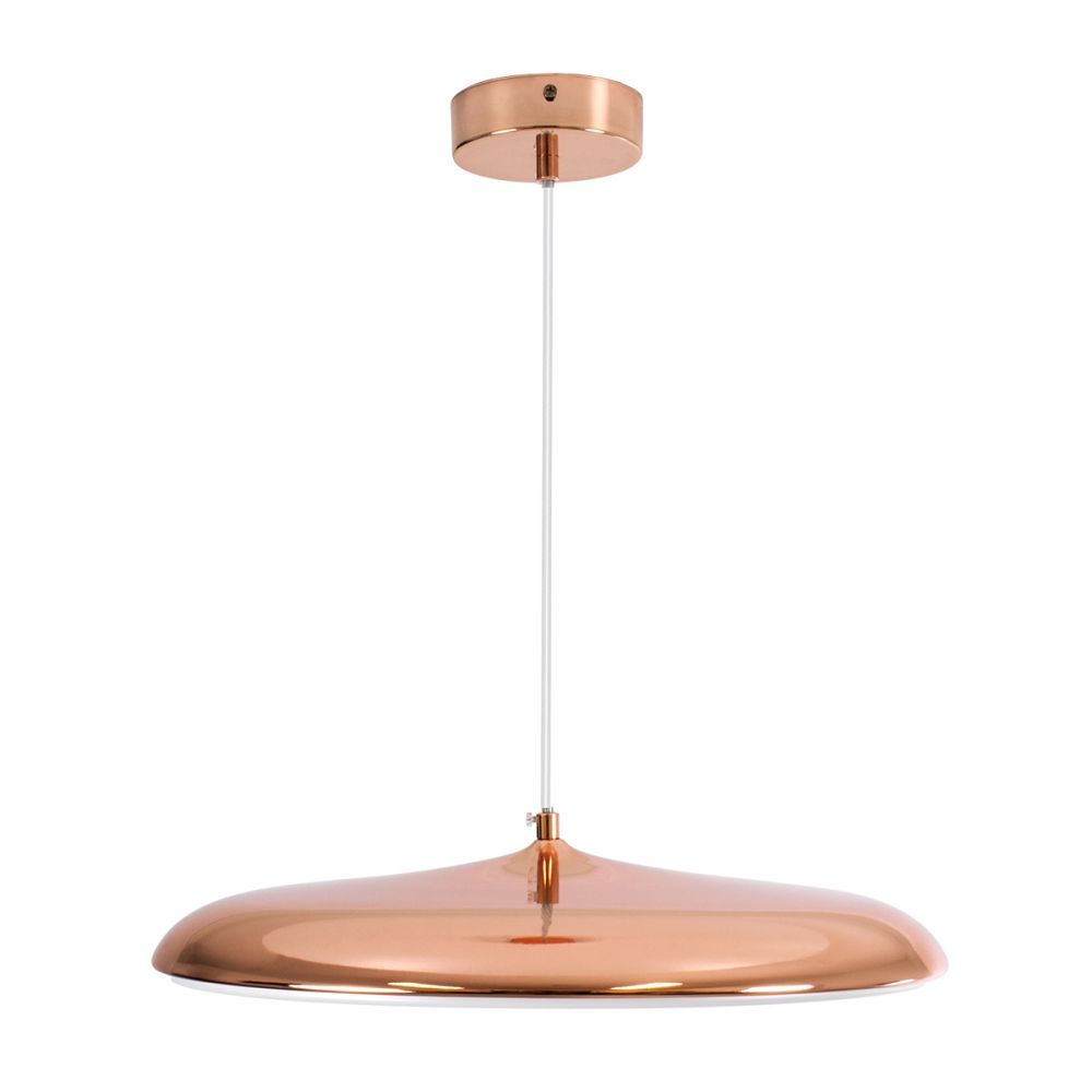 GLOBOSTAR® BARON 61256 Μοντέρνο Κρεμαστό Φωτιστικό Οροφής LED 24W 2880lm 120° AC 220-240V IP20 Ρυθμιζόμενο Λευκό CCT με On/Off 2700K/4500K/6000K - Lumileds SMD Chip - Ροζ Χρυσό - Μ40 x Π40 x Υ10cm - 3 Χρόνια Εγγύηση
