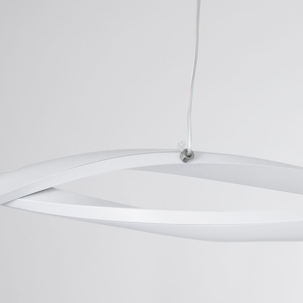 GLOBOSTAR® MORALES 61276 Μοντέρνο Κρεμαστό Φωτιστικό Οροφής LED 54W 6048lm 300° AC 220-240V IP20 Ρυθμιζόμενο Λευκό CCT με Χειριστήριο από 2700K έως 6000K Dimmable - Lumileds SMD Chip - Λευκό Ματ - Μ90 x Π14 x Υ14cm - 3 Χρόνια Εγγύηση