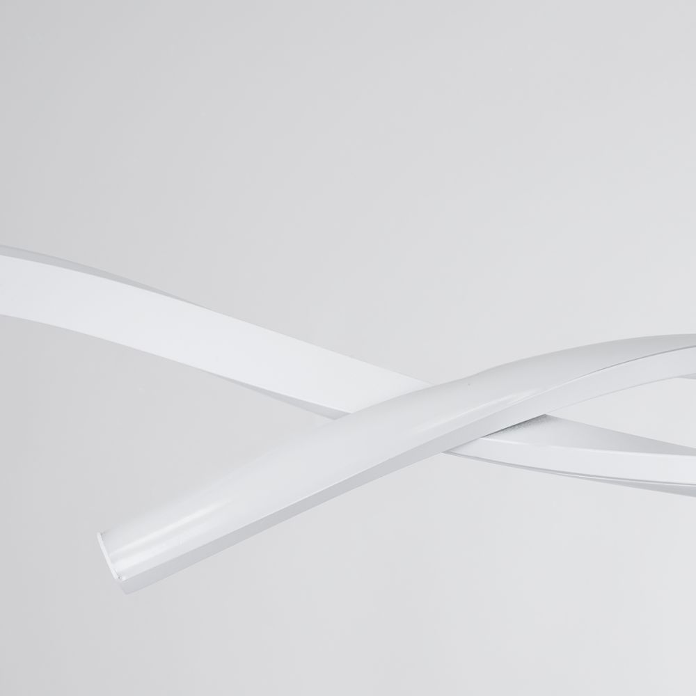 GLOBOSTAR® MORALES 61276 Μοντέρνο Κρεμαστό Φωτιστικό Οροφής LED 54W 6048lm 300° AC 220-240V IP20 Ρυθμιζόμενο Λευκό CCT με Χειριστήριο από 2700K έως 6000K Dimmable - Lumileds SMD Chip - Λευκό Ματ - Μ90 x Π14 x Υ14cm - 3 Χρόνια Εγγύηση