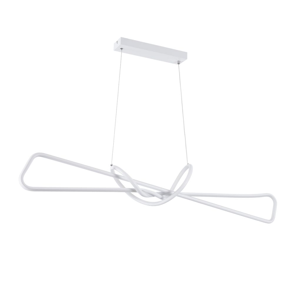 GLOBOSTAR® DOLORES 61280 Μοντέρνο Κρεμαστό Φωτιστικό Οροφής LED 105W 11760lm 300° AC 220-240V IP20 Ρυθμιζόμενο Λευκό CCT με Χειριστήριο από 2700K έως 6000K Dimmable - Lumileds SMD Chip - Λευκό Ματ - Μ110 x Π17 x Υ17.5cm - 3 Χρόνια Εγγύηση