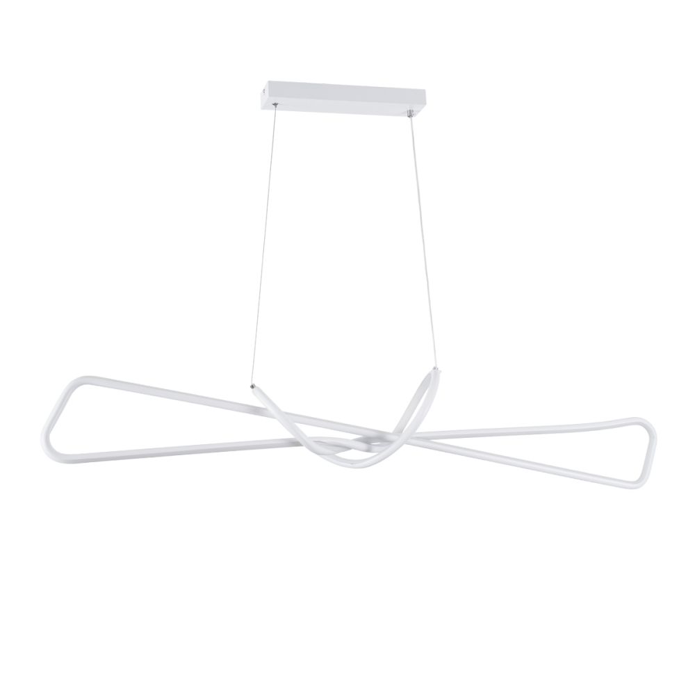 GLOBOSTAR® DOLORES 61280 Μοντέρνο Κρεμαστό Φωτιστικό Οροφής LED 105W 11760lm 300° AC 220-240V IP20 Ρυθμιζόμενο Λευκό CCT με Χειριστήριο από 2700K έως 6000K Dimmable - Lumileds SMD Chip - Λευκό Ματ - Μ110 x Π17 x Υ17.5cm - 3 Χρόνια Εγγύηση