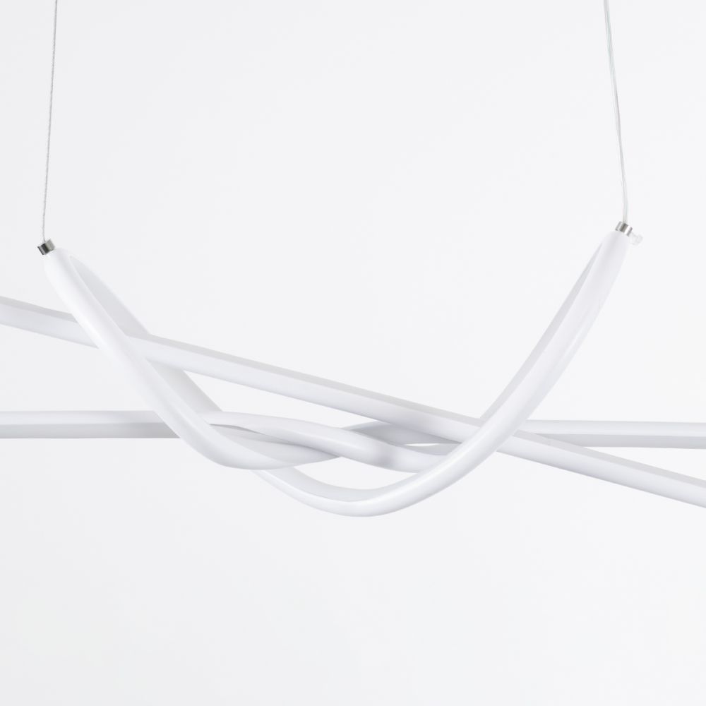 GLOBOSTAR® DOLORES 61280 Μοντέρνο Κρεμαστό Φωτιστικό Οροφής LED 105W 11760lm 300° AC 220-240V IP20 Ρυθμιζόμενο Λευκό CCT με Χειριστήριο από 2700K έως 6000K Dimmable - Lumileds SMD Chip - Λευκό Ματ - Μ110 x Π17 x Υ17.5cm - 3 Χρόνια Εγγύηση