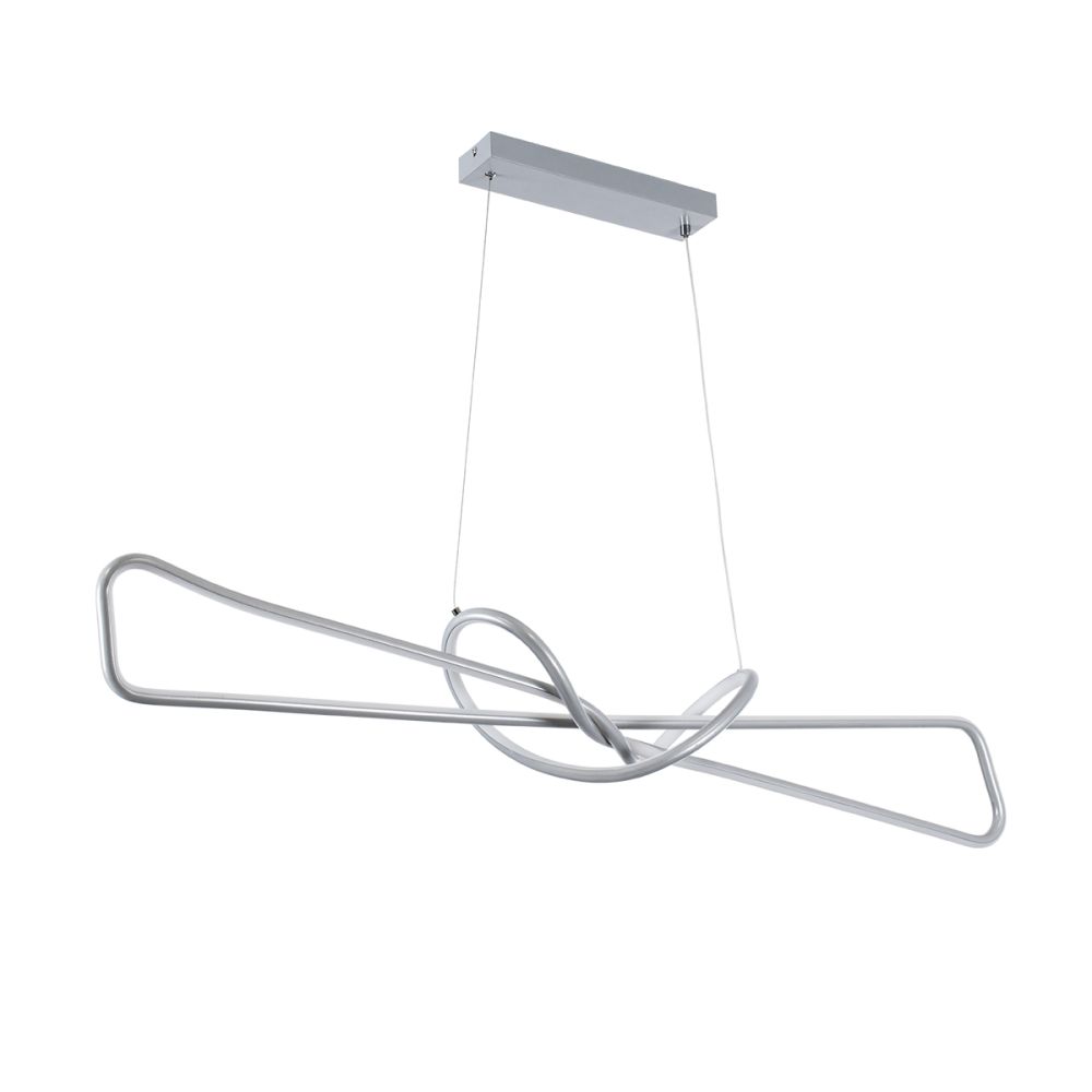 GLOBOSTAR® DOLORES 61281 Μοντέρνο Κρεμαστό Φωτιστικό Οροφής LED 105W 11760lm 300° AC 220-240V IP20 Ρυθμιζόμενο Λευκό CCT με Χειριστήριο από 2700K έως 6000K Dimmable - Lumileds SMD Chip - Νίκελ Βούρτσας - Μ110 x Π17 x Υ17.5cm - 3 Χρόνια Εγγύηση