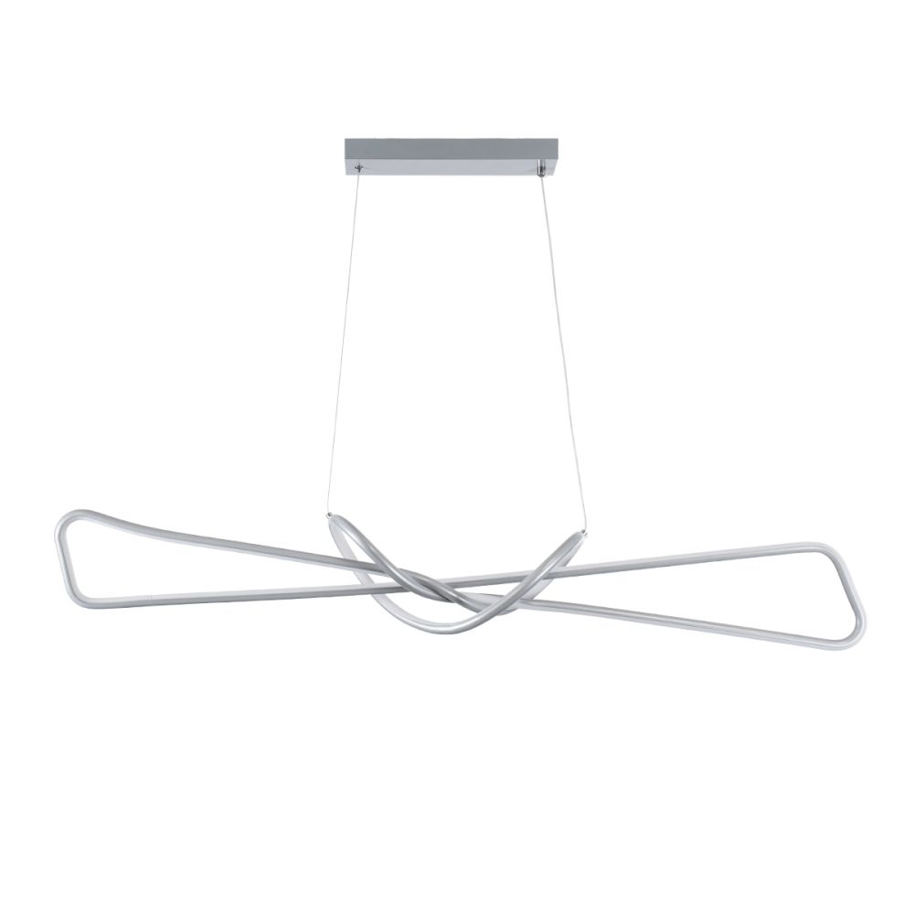 GLOBOSTAR® DOLORES 61281 Μοντέρνο Κρεμαστό Φωτιστικό Οροφής LED 105W 11760lm 300° AC 220-240V IP20 Ρυθμιζόμενο Λευκό CCT με Χειριστήριο από 2700K έως 6000K Dimmable - Lumileds SMD Chip - Νίκελ Βούρτσας - Μ110 x Π17 x Υ17.5cm - 3 Χρόνια Εγγύηση