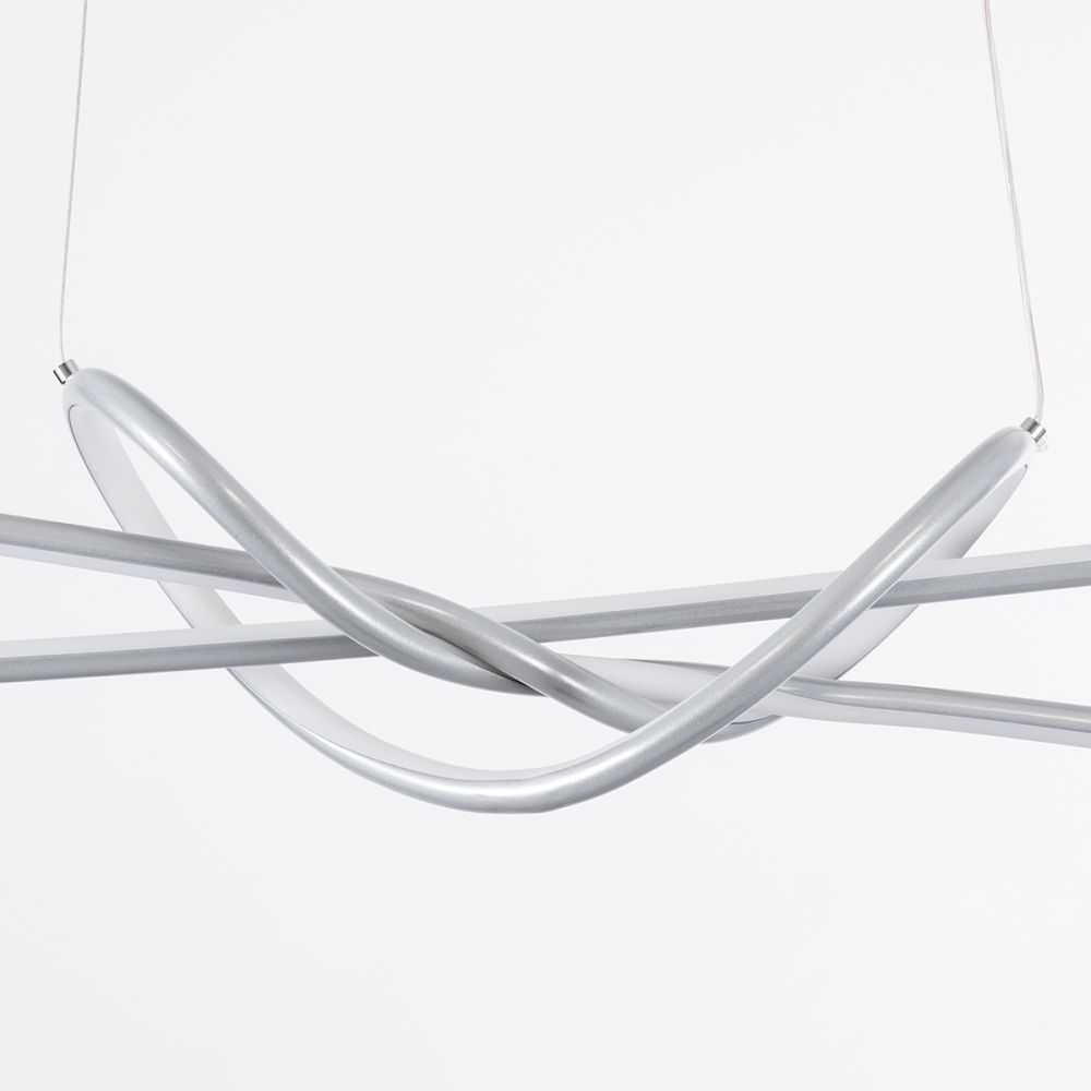 GLOBOSTAR® DOLORES 61281 Μοντέρνο Κρεμαστό Φωτιστικό Οροφής LED 105W 11760lm 300° AC 220-240V IP20 Ρυθμιζόμενο Λευκό CCT με Χειριστήριο από 2700K έως 6000K Dimmable - Lumileds SMD Chip - Νίκελ Βούρτσας - Μ110 x Π17 x Υ17.5cm - 3 Χρόνια Εγγύηση