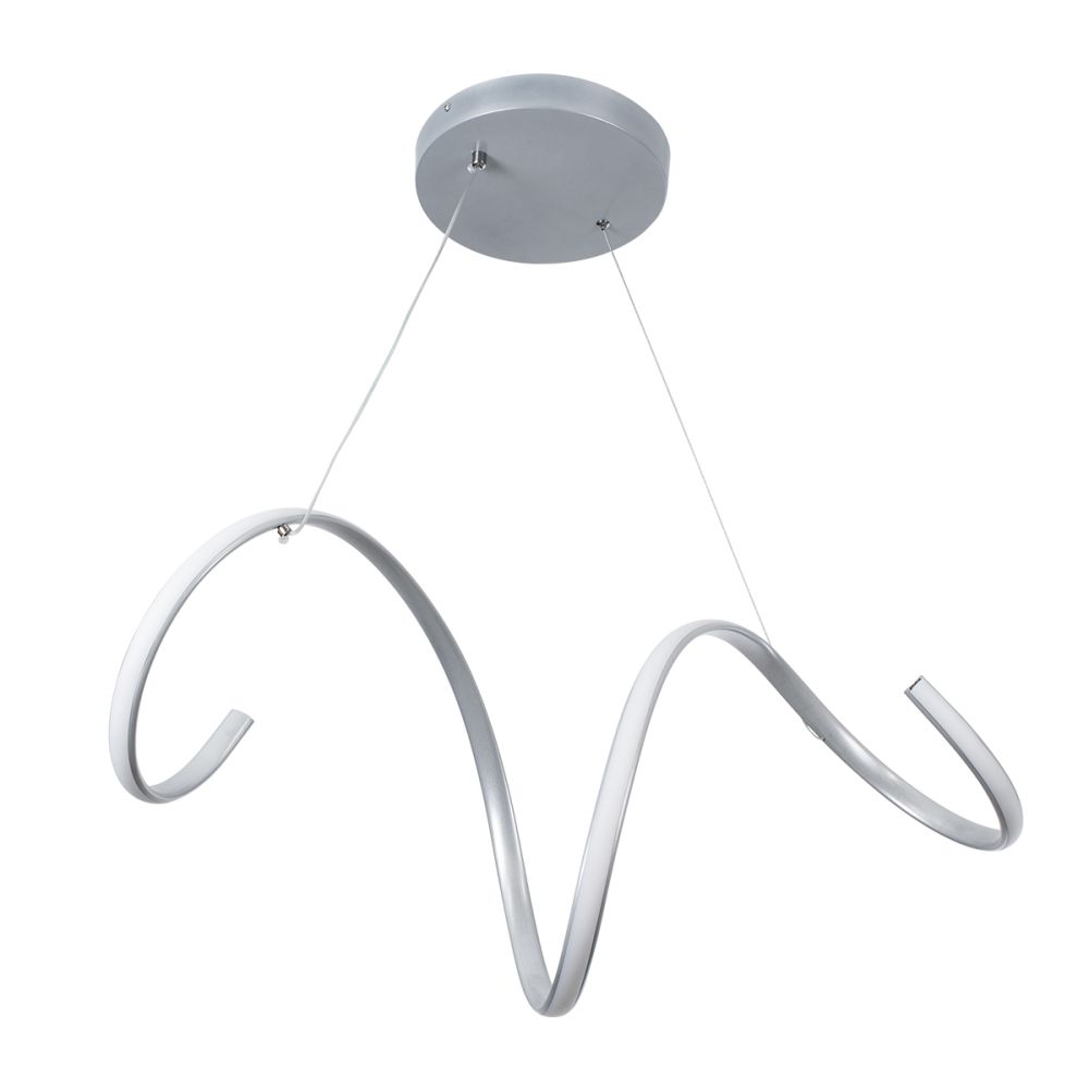 GLOBOSTAR® SPIRALE 61285 Μοντέρνο Κρεμαστό Φωτιστικό Οροφής LED 75W 8400lm 300° AC 220-240V IP20 Ρυθμιζόμενο Λευκό CCT με Χειριστήριο από 2700K έως 6000K Dimmable - Lumileds SMD Chip - Νίκελ Βούρτσας - Μ72 x Π25 x Υ30cm - 3 Χρόνια Εγγύηση
