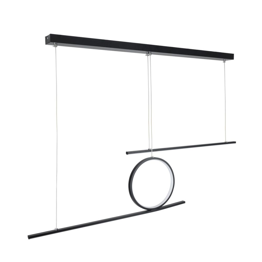 GLOBOSTAR® TEREZA 61288 Μοντέρνο Κρεμαστό Φωτιστικό Οροφής LED 67W 7504lm 300° AC 220-240V IP20 Ρυθμιζόμενο Λευκό CCT με Χειριστήριο από 2700K έως 6000K Dimmable - Lumileds SMD Chip - Μαύρο Ματ - Μ110 x Π4.5 x Υ34cm - 3 Χρόνια Εγγύηση