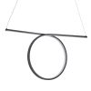GLOBOSTAR® ROME 61294 Μοντέρνο Κρεμαστό Φωτιστικό Οροφής LED 24W 2640lm 200° AC 220-240V IP20 Ρυθμιζόμενο Λευκό CCT με On/Off 2700K/4500K/6000K - Lumileds SMD Chip - Μαύρο Ματ - Μ65.5 x Π4 x Υ33cm - 3 Χρόνια Εγγύηση