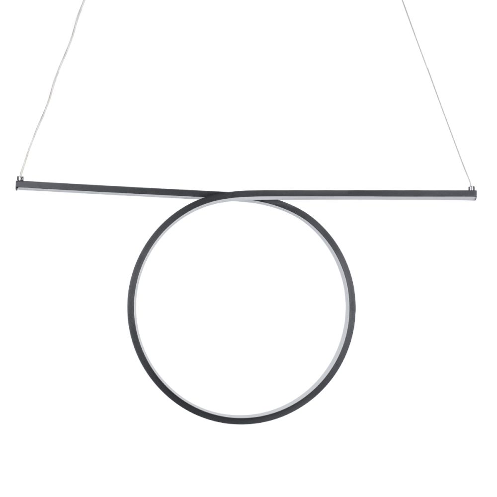 GLOBOSTAR® ROME 61294 Μοντέρνο Κρεμαστό Φωτιστικό Οροφής LED 24W 2640lm 200° AC 220-240V IP20 Ρυθμιζόμενο Λευκό CCT με On/Off 2700K/4500K/6000K - Lumileds SMD Chip - Μαύρο Ματ - Μ65.5 x Π4 x Υ33cm - 3 Χρόνια Εγγύηση