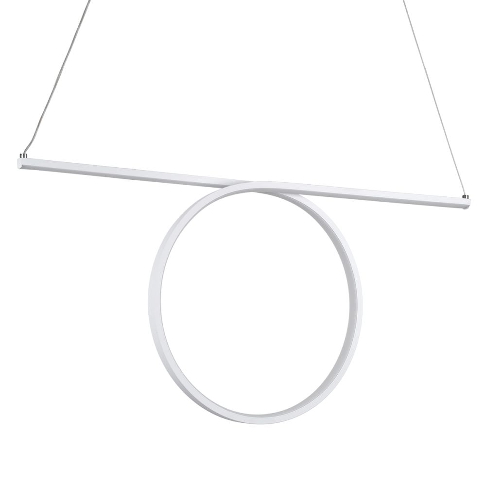 GLOBOSTAR® ROME 61295 Μοντέρνο Κρεμαστό Φωτιστικό Οροφής LED 24W 2640lm 200° AC 220-240V IP20 Ρυθμιζόμενο Λευκό CCT με On/Off 2700K/4500K/6000K - Lumileds SMD Chip - Λευκό Ματ - Μ65.5 x Π4 x Υ33cm - 3 Χρόνια Εγγύηση