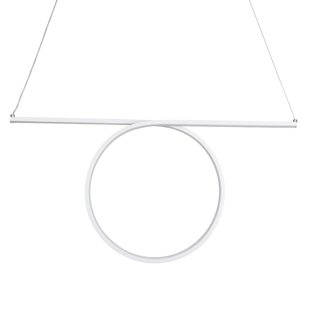 GLOBOSTAR® ROME 61295 Μοντέρνο Κρεμαστό Φωτιστικό Οροφής LED 24W 2640lm 200° AC 220-240V IP20 Ρυθμιζόμενο Λευκό CCT με On/Off 2700K/4500K/6000K - Lumileds SMD Chip - Λευκό Ματ - Μ65.5 x Π4 x Υ33cm - 3 Χρόνια Εγγύηση