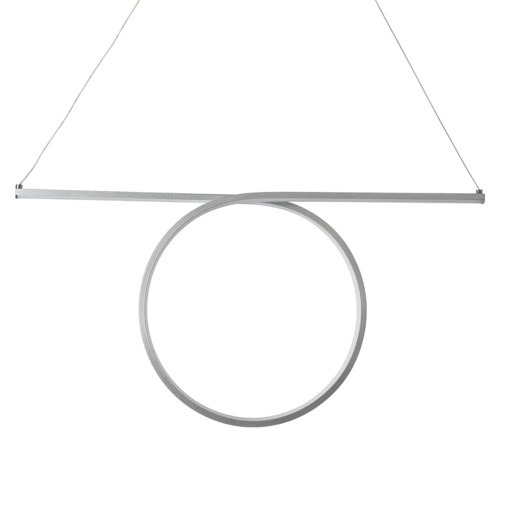 GLOBOSTAR® ROME 61296 Μοντέρνο Κρεμαστό Φωτιστικό Οροφής LED 24W 2640lm 200° AC 220-240V IP20 Ρυθμιζόμενο Λευκό CCT με On/Off 2700K/4500K/6000K - Lumileds SMD Chip - Νίκελ Βούρτσας - Μ65.5 x Π4 x Υ33cm - 3 Χρόνια Εγγύηση