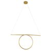 GLOBOSTAR® ROME 61297 Μοντέρνο Κρεμαστό Φωτιστικό Οροφής LED 24W 2640lm 200° AC 220-240V IP20 Ρυθμιζόμενο Λευκό CCT με On/Off 2700K/4500K/6000K - Lumileds SMD Chip - Χρυσό Βούρτσας - Μ65.5 x Π4 x Υ33cm - 3 Χρόνια Εγγύηση