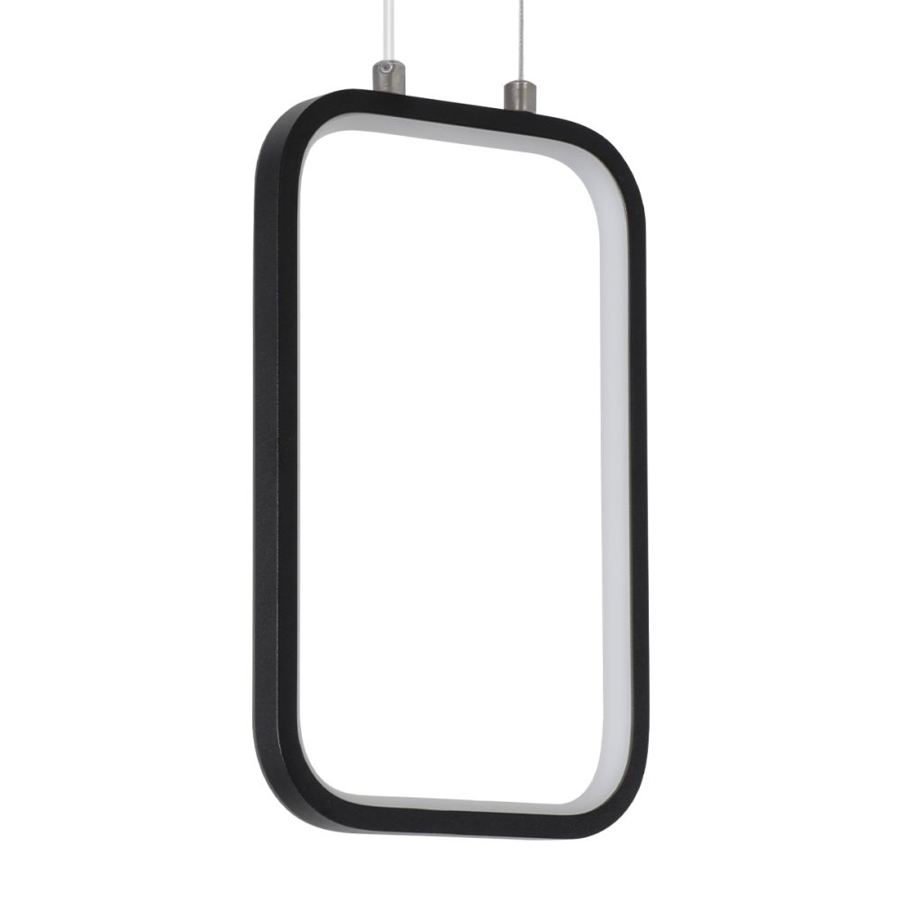 GLOBOSTAR® DEROBA 61298 Μοντέρνο Κρεμαστό Φωτιστικό Οροφής LED 12W 1320lm 360° AC 220-240V IP20 Ρυθμιζόμενο Λευκό CCT με On/Off 2700K/4500K/6000K - Lumileds SMD Chip - Μαύρο Ματ - Μ16 x Π1.6 x Υ25.5cm - 3 Χρόνια Εγγύηση
