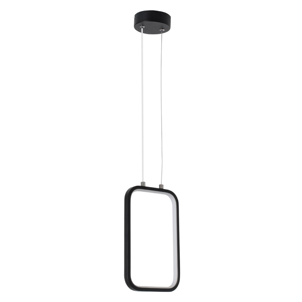 GLOBOSTAR® DEROBA 61298 Μοντέρνο Κρεμαστό Φωτιστικό Οροφής LED 12W 1320lm 360° AC 220-240V IP20 Ρυθμιζόμενο Λευκό CCT με On/Off 2700K/4500K/6000K - Lumileds SMD Chip - Μαύρο Ματ - Μ16 x Π1.6 x Υ25.5cm - 3 Χρόνια Εγγύηση