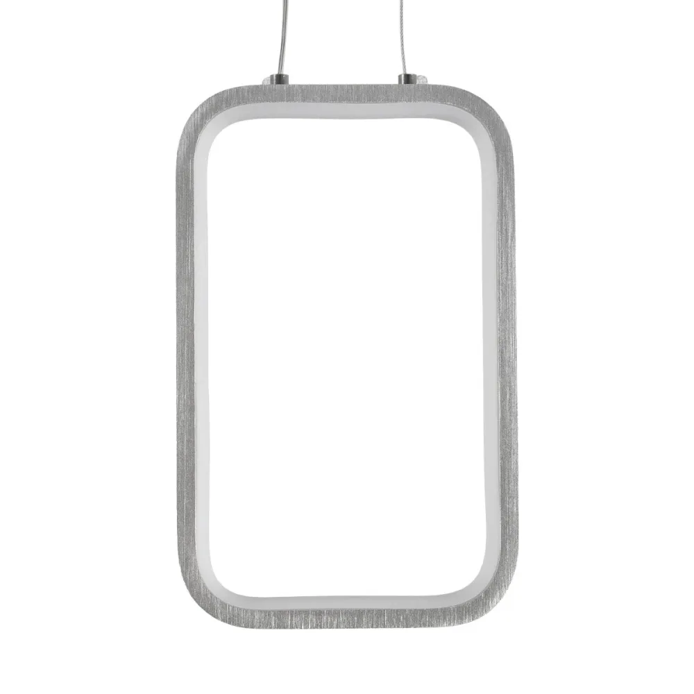 GLOBOSTAR® DEROBA 61300 Μοντέρνο Κρεμαστό Φωτιστικό Οροφής LED 12W 1320lm 360° AC 220-240V IP20 Ρυθμιζόμενο Λευκό CCT με On/Off 2700K/4500K/6000K - Lumileds SMD Chip - Νίκελ Βούρτσας - Μ16 x Π1.6 x Υ25.5cm - 3 Χρόνια Εγγύηση