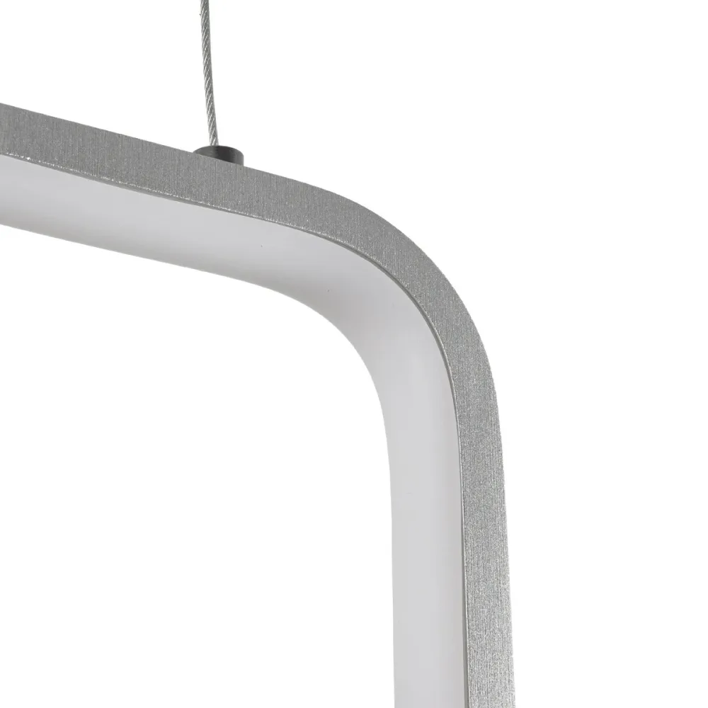 GLOBOSTAR® DEROBA 61300 Μοντέρνο Κρεμαστό Φωτιστικό Οροφής LED 12W 1320lm 360° AC 220-240V IP20 Ρυθμιζόμενο Λευκό CCT με On/Off 2700K/4500K/6000K - Lumileds SMD Chip - Νίκελ Βούρτσας - Μ16 x Π1.6 x Υ25.5cm - 3 Χρόνια Εγγύηση