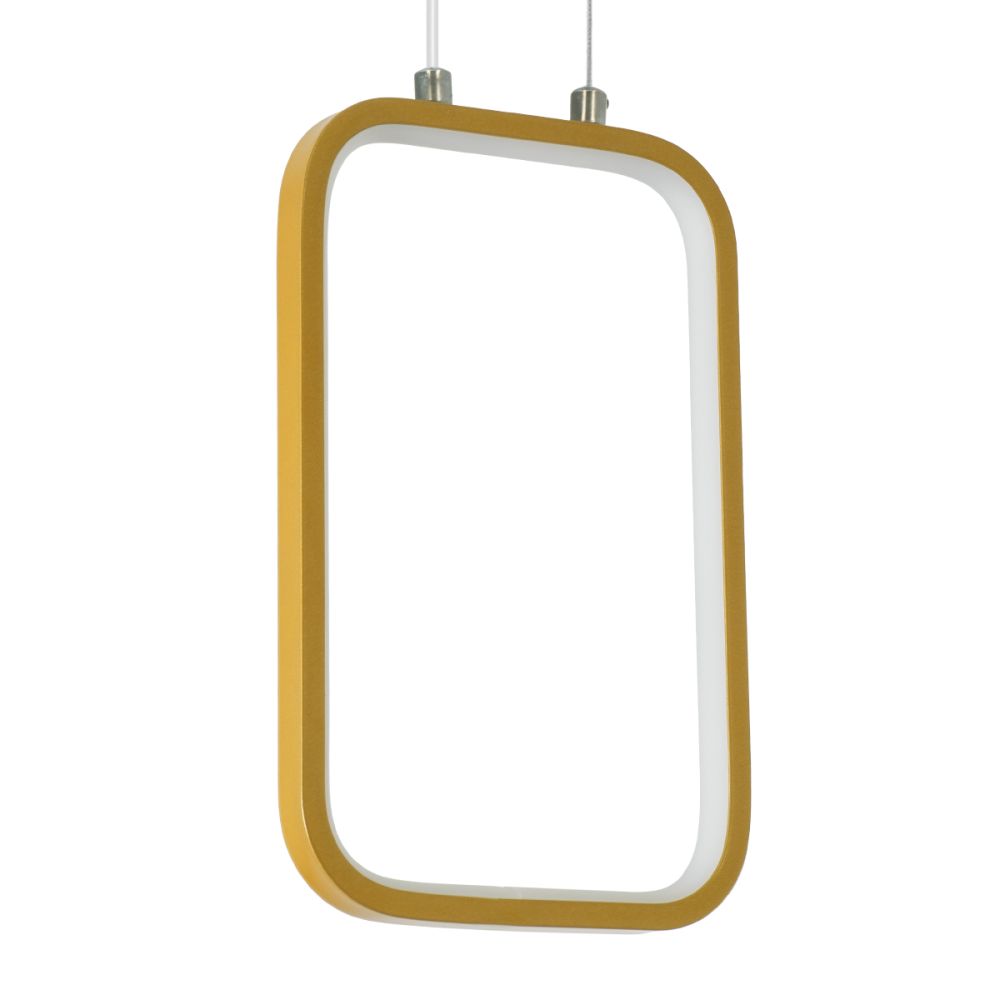 GLOBOSTAR® DEROBA 61301 Μοντέρνο Κρεμαστό Φωτιστικό Οροφής LED 12W 1320lm 360° AC 220-240V IP20 Ρυθμιζόμενο Λευκό CCT με On/Off 2700K/4500K/6000K - Lumileds SMD Chip - Χρυσό Βούρτσας - Μ16 x Π1.6 x Υ25.5cm - 3 Χρόνια Εγγύηση