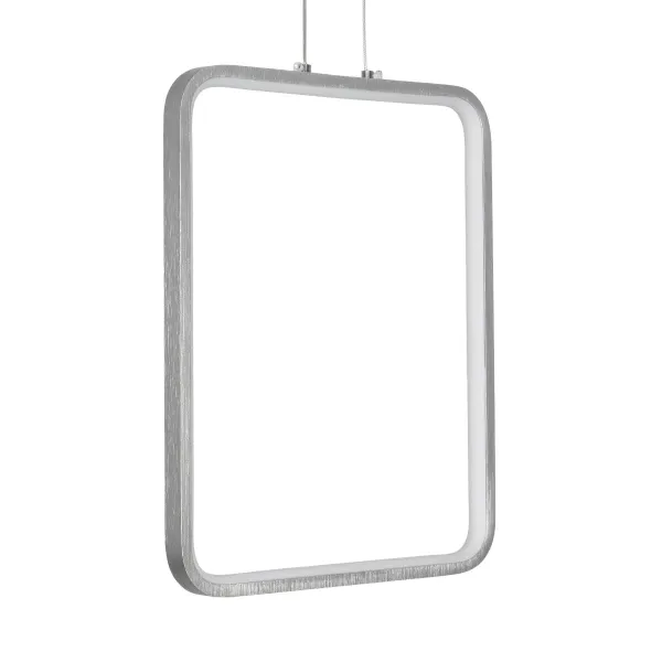 GLOBOSTAR® NEROBA 61304 Μοντέρνο Κρεμαστό Φωτιστικό Οροφής LED 18W 1980lm 360° AC 220-240V IP20 Ρυθμιζόμενο Λευκό CCT με On/Off 2700K/4500K/6000K - Lumileds SMD Chip - Νίκελ Βούρτσας - Μ29 x Π2 x Υ36cm - 3 Χρόνια Εγγύηση