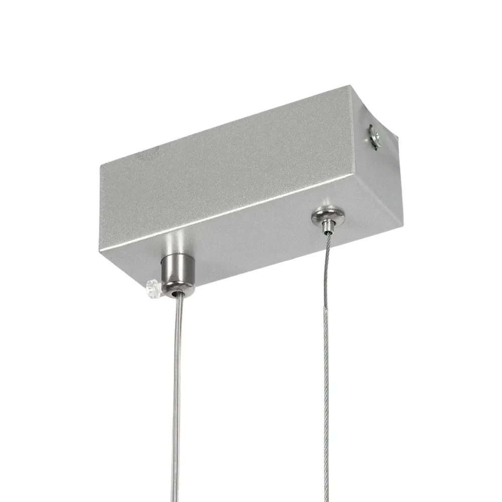 GLOBOSTAR® NEROBA 61304 Μοντέρνο Κρεμαστό Φωτιστικό Οροφής LED 18W 1980lm 360° AC 220-240V IP20 Ρυθμιζόμενο Λευκό CCT με On/Off 2700K/4500K/6000K - Lumileds SMD Chip - Νίκελ Βούρτσας - Μ29 x Π2 x Υ36cm - 3 Χρόνια Εγγύηση