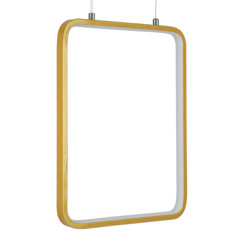 GLOBOSTAR® NEROBA 61305 Μοντέρνο Κρεμαστό Φωτιστικό Οροφής LED 18W 1980lm 360° AC 220-240V IP20 Ρυθμιζόμενο Λευκό CCT με On/Off 2700K/4500K/6000K - Lumileds SMD Chip - Χρυσό Βούρτσας - Μ29 x Π2 x Υ36cm - 3 Χρόνια Εγγύηση