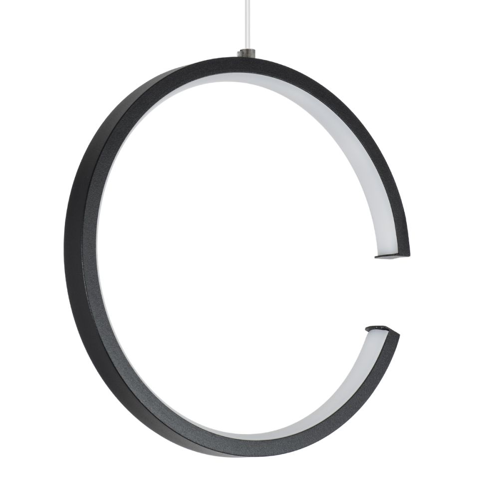 GLOBOSTAR® CEROBA 61306 Μοντέρνο Κρεμαστό Φωτιστικό Οροφής LED 12W 1320lm 360° AC 220-240V IP20 Ρυθμιζόμενο Λευκό CCT με On/Off 2700K/4500K/6000K - Lumileds SMD Chip - Μαύρο Ματ - Μ22 x Π2 x Υ22cm - 3 Χρόνια Εγγύηση