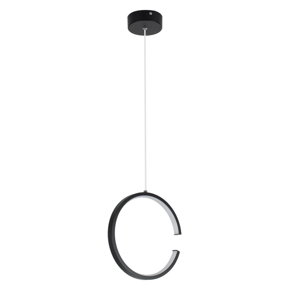 GLOBOSTAR® CEROBA 61306 Μοντέρνο Κρεμαστό Φωτιστικό Οροφής LED 12W 1320lm 360° AC 220-240V IP20 Ρυθμιζόμενο Λευκό CCT με On/Off 2700K/4500K/6000K - Lumileds SMD Chip - Μαύρο Ματ - Μ22 x Π2 x Υ22cm - 3 Χρόνια Εγγύηση