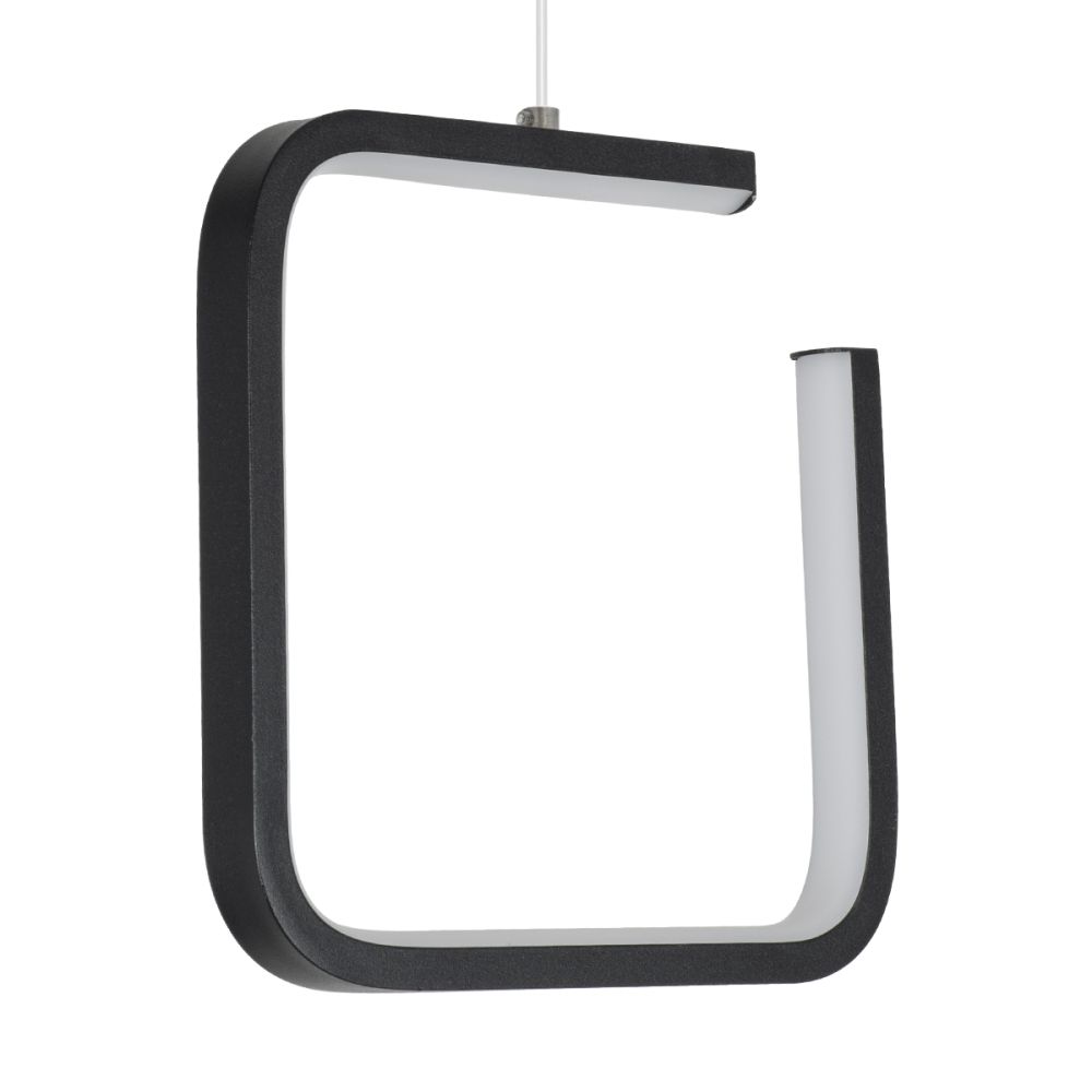 GLOBOSTAR® CEROBA 61308 Μοντέρνο Κρεμαστό Φωτιστικό Οροφής LED 12W 1320lm 360° AC 220-240V IP20 Ρυθμιζόμενο Λευκό CCT με On/Off 2700K/4500K/6000K - Lumileds SMD Chip - Μαύρο Ματ - Μ22 x Π2 x Υ22cm - 3 Χρόνια Εγγύηση