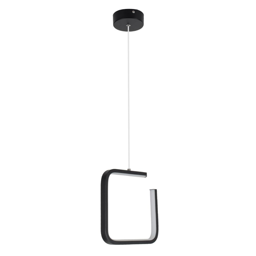 GLOBOSTAR® CEROBA 61308 Μοντέρνο Κρεμαστό Φωτιστικό Οροφής LED 12W 1320lm 360° AC 220-240V IP20 Ρυθμιζόμενο Λευκό CCT με On/Off 2700K/4500K/6000K - Lumileds SMD Chip - Μαύρο Ματ - Μ22 x Π2 x Υ22cm - 3 Χρόνια Εγγύηση