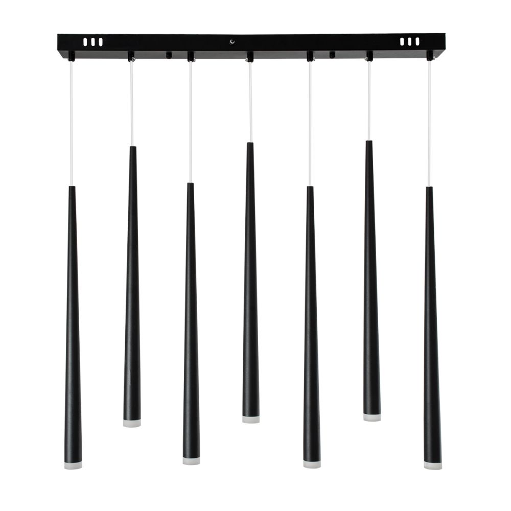 GLOBOSTAR® TEARS 61311 Μοντέρνο Κρεμαστό Φωτιστικό Οροφής LED 21W 2310lm 180° AC 220-240V IP20 Ρυθμιζόμενο Λευκό CCT με Χειριστήριο από 2700K έως 6000K Dimmable - Lumileds SMD Chip - Μαύρο Ματ - Μ70 x Π3.2 x Υ60cm - 3 Χρόνια Εγγύηση