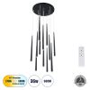 GLOBOSTAR® TEARS 61313 Μοντέρνο Κρεμαστό Φωτιστικό Οροφής LED 36W 3960lm 180° AC 220-240V IP20 Ρυθμιζόμενο Λευκό CCT με Χειριστήριο από 2700K έως 6000K Dimmable - Lumileds SMD Chip - Μαύρο - Μ60 x Π60 x Υ51.5cm - 3 Χρόνια Εγγύηση