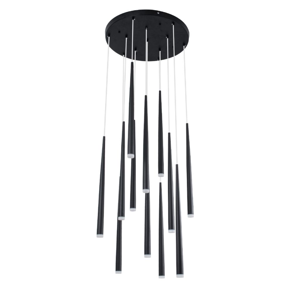 GLOBOSTAR® TEARS 61313 Μοντέρνο Κρεμαστό Φωτιστικό Οροφής LED 36W 3960lm 180° AC 220-240V IP20 Ρυθμιζόμενο Λευκό CCT με Χειριστήριο από 2700K έως 6000K Dimmable - Lumileds SMD Chip - Μαύρο - Μ60 x Π60 x Υ51.5cm - 3 Χρόνια Εγγύηση