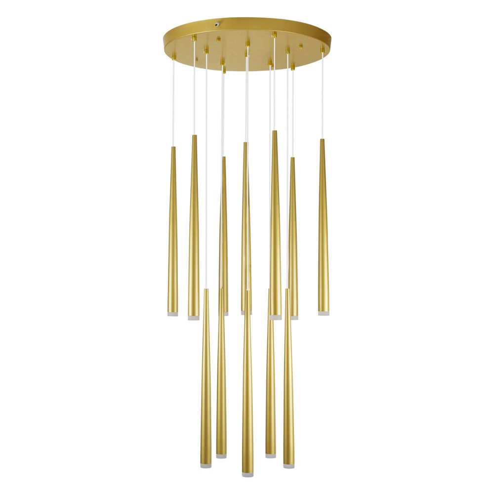 GLOBOSTAR® TEARS 61314 Μοντέρνο Κρεμαστό Φωτιστικό Οροφής LED 36W 3960lm 180° AC 220-240V IP20 Ρυθμιζόμενο Λευκό CCT με Χειριστήριο από 2700K έως 6000K Dimmable - Lumileds SMD Chip - Χρυσό Βούρτσας - Μ60 x Π60 x Υ51.5cm - 3 Χρόνια Εγγύηση