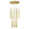 GLOBOSTAR® TEARS 61314 Μοντέρνο Κρεμαστό Φωτιστικό Οροφής LED 36W 3960lm 180° AC 220-240V IP20 Ρυθμιζόμενο Λευκό CCT με Χειριστήριο από 2700K έως 6000K Dimmable - Lumileds SMD Chip - Χρυσό Βούρτσας - Μ60 x Π60 x Υ51.5cm - 3 Χρόνια Εγγύηση