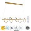 ΠΡΟΣΦΟΡΑ GloboStar® CIRCOLARE 61322 Κρεμαστό Φωτιστικό Οροφής Design LED CCT 75W 8400lm 360° AC 220-240V - Εναλλαγή Φωτισμού μέσω Τηλεχειριστηρίου All In One Ψυχρό 6000k+Φυσικό 4500k+Θερμό 2700k Dimmable Μ120 x Π25 x Υ25cm - Χρυσό - 3 Χρόνια Εγγύηση