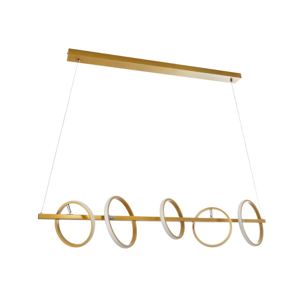 ΠΡΟΣΦΟΡΑ GloboStar® CIRCOLARE 61322 Κρεμαστό Φωτιστικό Οροφής Design LED CCT 75W 8400lm 360° AC 220-240V - Εναλλαγή Φωτισμού μέσω Τηλεχειριστηρίου All In One Ψυχρό 6000k+Φυσικό 4500k+Θερμό 2700k Dimmable Μ120 x Π25 x Υ25cm - Χρυσό - 3 Χρόνια Εγγύηση
