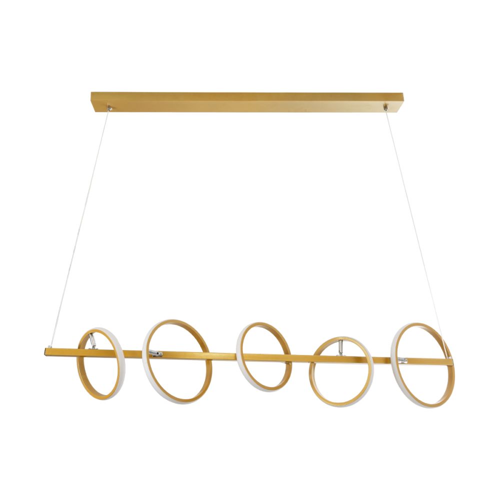 ΠΡΟΣΦΟΡΑ GloboStar® CIRCOLARE 61322 Κρεμαστό Φωτιστικό Οροφής Design LED CCT 75W 8400lm 360° AC 220-240V - Εναλλαγή Φωτισμού μέσω Τηλεχειριστηρίου All In One Ψυχρό 6000k+Φυσικό 4500k+Θερμό 2700k Dimmable Μ120 x Π25 x Υ25cm - Χρυσό - 3 Χρόνια Εγγύηση