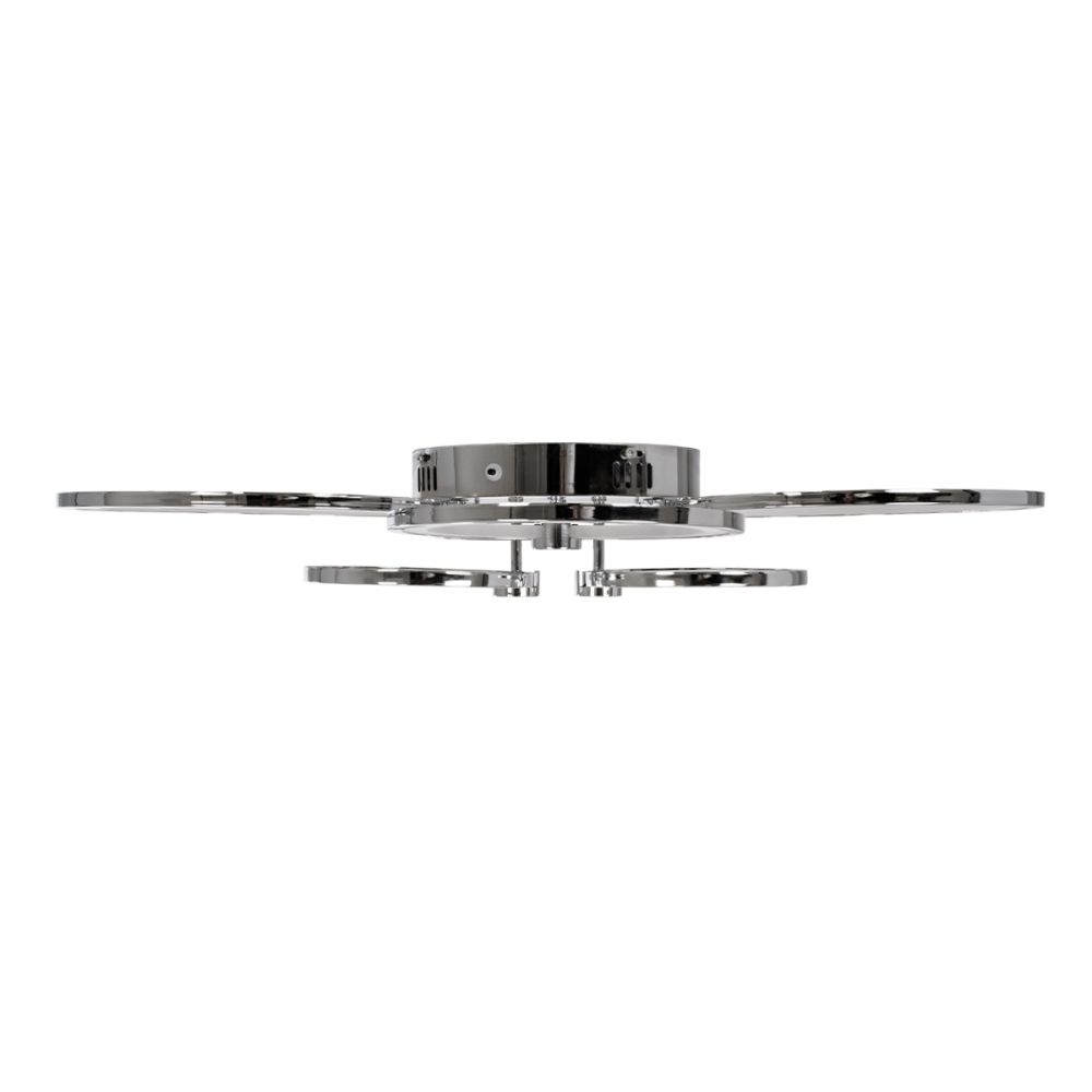 GLOBOSTAR® ROYAL-R 61324 Μοντέρνο Φωτιστικό Οροφής LED 135W 16200lm 360° AC 220-240V IP20 Ρυθμιζόμενο Λευκό CCT με Χειριστήριο από 2700K έως 6000K Dimmable - Lumileds SMD Chip - Ασημί Νίκελ - Μ80.5 x Π59 x Υ12cm - 3 Χρόνια Εγγύηση