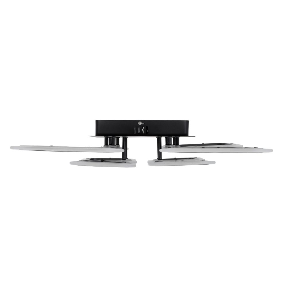 GLOBOSTAR® ROYAL-S 61325 Μοντέρνο Φωτιστικό Οροφής LED 135W 16200lm 360° AC 220-240V IP20 Ρυθμιζόμενο Λευκό CCT με Χειριστήριο από 2700K έως 6000K Dimmable - Lumileds SMD Chip - Μαύρο Ματ - Μ58.5 x Π58.5 x Υ12cm - 3 Χρόνια Εγγύηση
