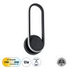 GLOBOSTAR® DALLAS 61345 Μοντέρνο Φωτιστικό Τοίχου - Απλίκα LED 12W 1200lm 360° AC 220-240V IP20 Ρυθμιζόμενο Λευκό CCT με On/Off 2700K/4500K/6000K - Lumileds SMD Chip - Μαύρο Ματ - Μ12 x Π6.5 x Υ32cm - 3 Χρόνια Εγγύηση