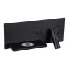 GLOBOSTAR® PALADIN 61351 Μοντέρνο Φωτιστικό Τοίχου - Απλίκα Ξενοδοχείου Reading Light με Φορτιστή USB 3A & Wireless 20W LED 6W 720lm 36° & 360° AC 220-240V IP20 Φυσικό Λευκό 4500K - Bridgelux COB Chip & TÜV SÜD Driver - Μαύρο Ματ - Μ30 x Π11 x