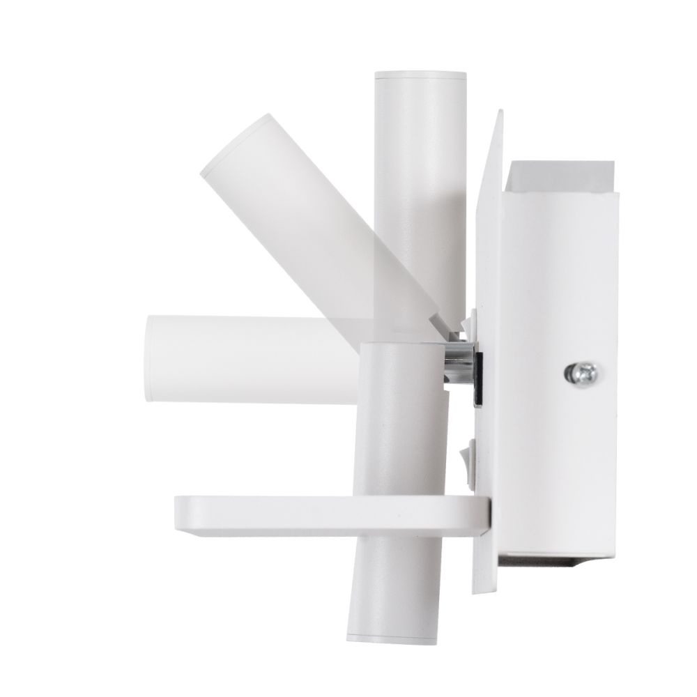 GLOBOSTAR® PALADIN 61354 Μοντέρνο Φωτιστικό Τοίχου - Απλίκα Ξενοδοχείου Reading Light με Φορτιστή USB 3A & Wireless 20W LED 6W 720lm 36° & 360° AC 220-240V IP20 Φυσικό Λευκό 4500K - Bridgelux COB Chip & TÜV SÜD Driver - Λευκό Ματ - Μ30 x Π11 x