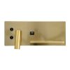 GLOBOSTAR® PALADIN 61358 Μοντέρνο Φωτιστικό Τοίχου - Απλίκα Ξενοδοχείου Reading Light με Φορτιστή USB 3A & Wireless 20W LED 6W 720lm 36° & 360° AC 220-240V IP20 Φυσικό Λευκό 4500K - Bridgelux COB Chip & TÜV SÜD Driver - Χρυσό Βούρτσας - Μ30 x 