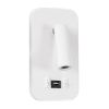 GLOBOSTAR® LADY-O 61364 Μοντέρνο Φωτιστικό Τοίχου - Απλίκα Ξενοδοχείου Reading Light με Φορτιστή USB 3A LED 10W 1000lm 36° & 360° AC 220-240V IP20 Φυσικό Λευκό 4500K - Bridgelux COB Chip & TÜV SÜD Driver - Λευκό Ματ - Μ10.5 x Π10 x Υ18.5cm - 3 Χρό
