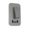GLOBOSTAR® LADY-O 61365 Μοντέρνο Φωτιστικό Τοίχου - Απλίκα Ξενοδοχείου Reading Light με Φορτιστή USB 3A LED 10W 1000lm 36° & 360° AC 220-240V IP20 Φυσικό Λευκό 4500K - Bridgelux COB Chip & TÜV SÜD Driver - Γκρι Ματ - Μ10.5 x Π10 x Υ18.5cm - 3 Χρόν
