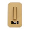 GLOBOSTAR® LADY-O 61366 Μοντέρνο Φωτιστικό Τοίχου - Απλίκα Ξενοδοχείου Reading Light με Φορτιστή USB 3A LED 10W 1000lm 36° & 360° AC 220-240V IP20 Φυσικό Λευκό 4500K - Bridgelux COB Chip & TÜV SÜD Driver - Χρυσό Βούρτσας - Μ10.5 x Π10 x Υ18.5cm - 