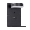GLOBOSTAR® CROWN 61370 Μοντέρνο Φωτιστικό Τοίχου - Απλίκα Ξενοδοχείου Reading Light με Φορτιστή USB 3A LED 5W 550lm 120° AC 220-240V IP20 Φυσικό Λευκό 4500K - Bridgelux COB Chip & TÜV SÜD Driver - Μαύρο Ματ - Μ15 x Π15 x Υ23cm - 3 Χρόνια Εγγύηση