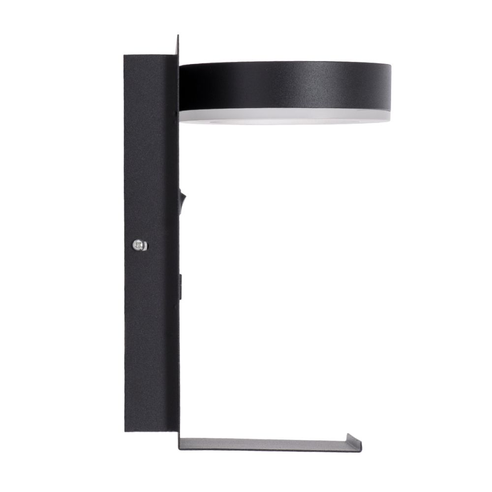 GLOBOSTAR® CROWN 61370 Μοντέρνο Φωτιστικό Τοίχου - Απλίκα Ξενοδοχείου Reading Light με Φορτιστή USB 3A LED 5W 550lm 120° AC 220-240V IP20 Φυσικό Λευκό 4500K - Bridgelux COB Chip & TÜV SÜD Driver - Μαύρο Ματ - Μ15 x Π15 x Υ23cm - 3 Χρόνια Εγγύηση