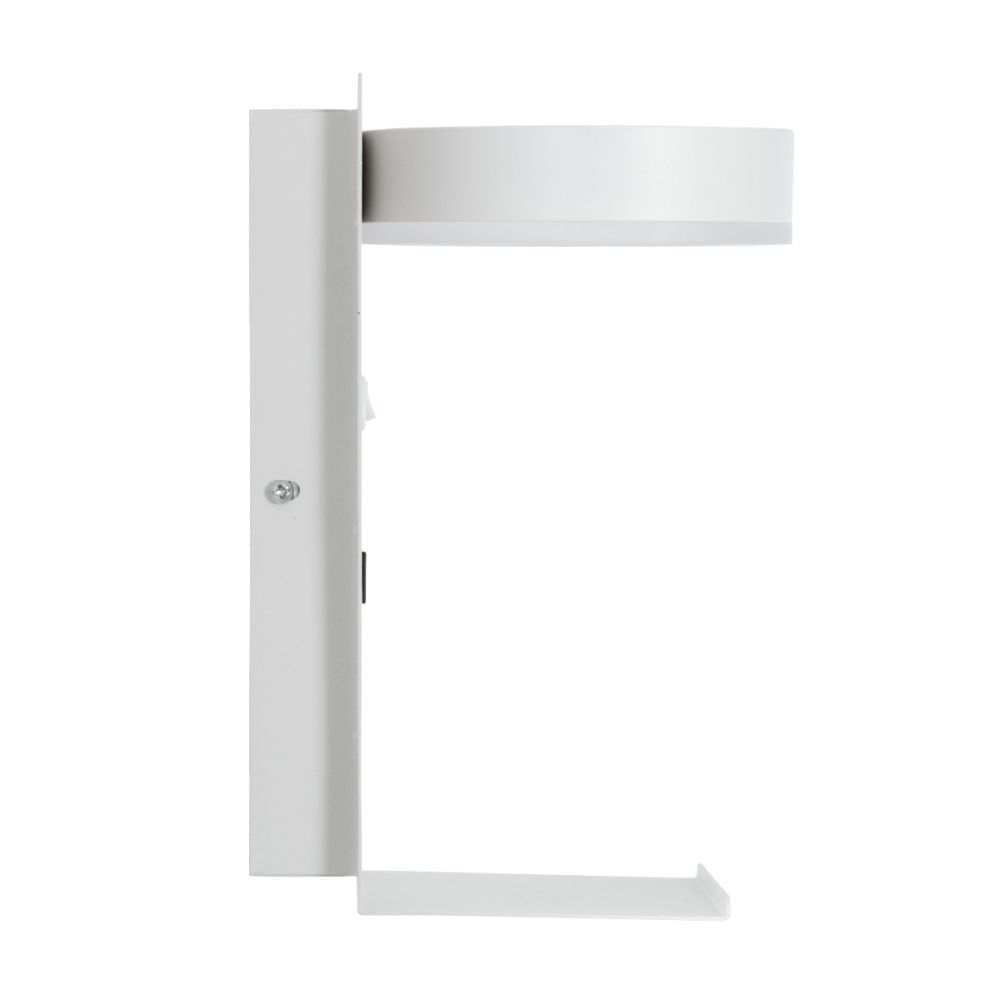 GLOBOSTAR® CROWN 61371 Μοντέρνο Φωτιστικό Τοίχου - Απλίκα Ξενοδοχείου Reading Light με Φορτιστή USB 3A LED 5W 550lm 120° AC 220-240V IP20 Φυσικό Λευκό 4500K - Bridgelux COB Chip & TÜV SÜD Driver - Λευκό Ματ - Μ15 x Π15 x Υ23cm - 3 Χρόνια Εγγύηση
